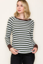 Load image into Gallery viewer, Olive You Striped Knit Top
