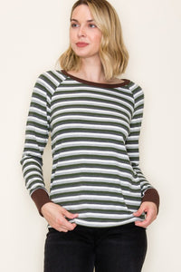 Olive You Striped Knit Top