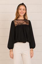 Load image into Gallery viewer, Nightfall Lace Chiffon Blouse
