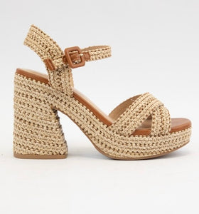 Yara Raffia Platform Heels