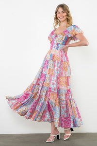 Spring Fling Colorful Tiered Maxi Dress