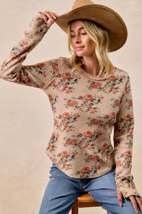 Orchard Bloom Waffle Knit Top
