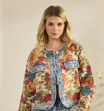 Load image into Gallery viewer, In Full Bloom Tapestry Denim Jacket
