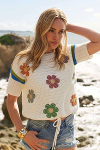 Dancing Daisies Embroidered Sweater