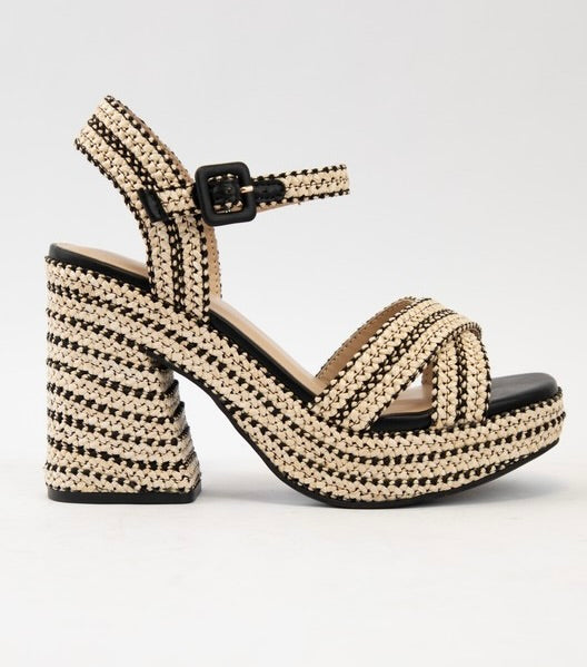 Yara Raffia Platform Heels