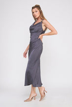 Load image into Gallery viewer, Twilight Cowl Neck Midi Slip Dress
