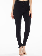 Load image into Gallery viewer, Easy Breezy High Rise Button Fly Skinny Black Denim

