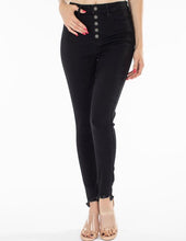 Load image into Gallery viewer, Easy Breezy High Rise Button Fly Skinny Black Denim
